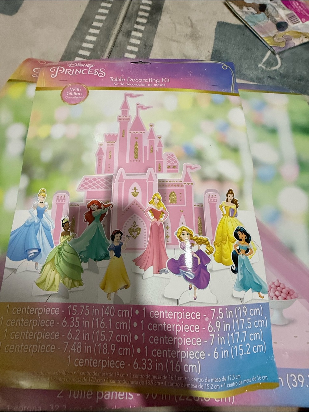 Disney Princess Pink Castle Centerpiece with Multicolored Princesses